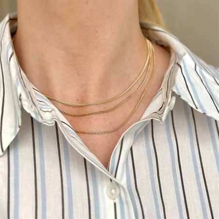 Panser Facet Halskette in 8 kt Gold - Verschiedene Größen und Längen